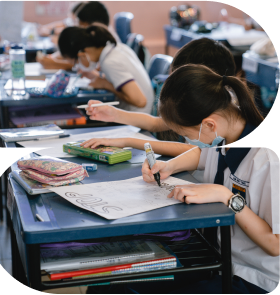 Children studying